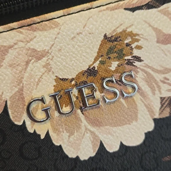NEW Guess Coal Floral Allman Travel Zipper Bag - Picture 6 of 9